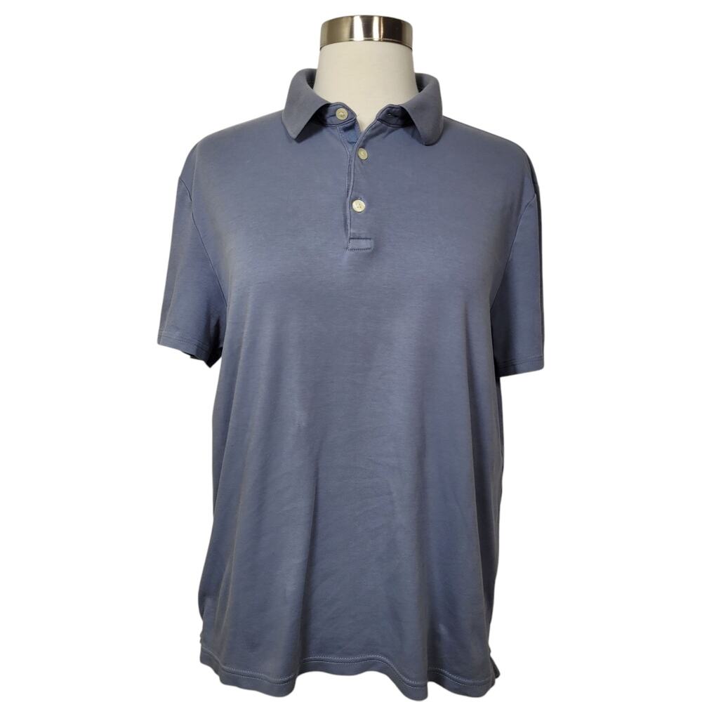 Joseph Abboud Men's Modern Fit Light Blue Collared Polo Short Sleeve Shirt Small